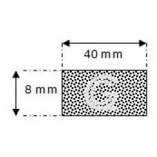 Rectangular sponge rubber cord | 8 x 40 mm| roll 50 meter